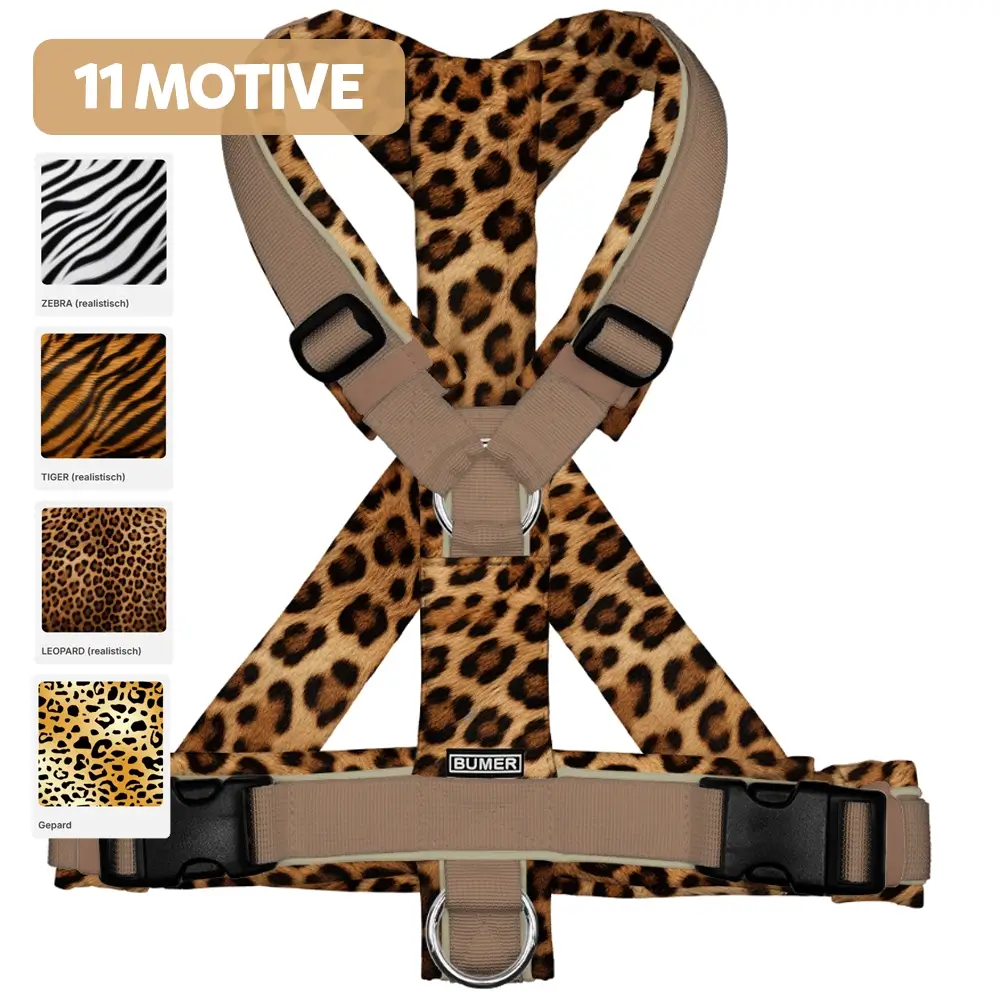 BUMER HUNDEGESCHIRR SAFARI, GEPOLSTERT, (SOFTSHELL), KOMPLETT KONFIGURIERBAR