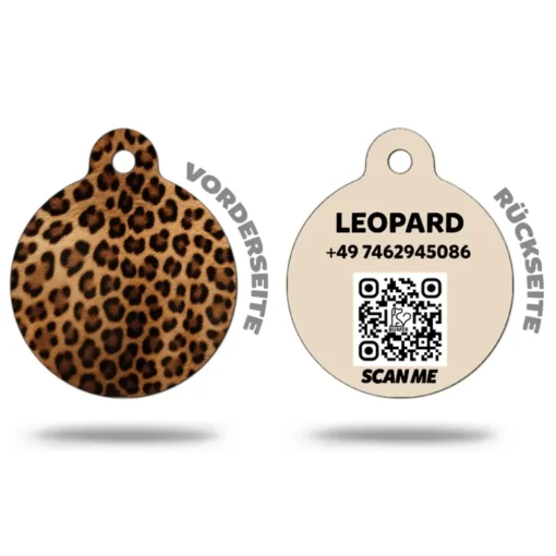 SAFARI Hundemarke personalisierbar Scan It, rund mit QR Code, ⌀30mm, Aluminium